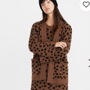 Madewell Leopard Dot Sweater Cardigan
